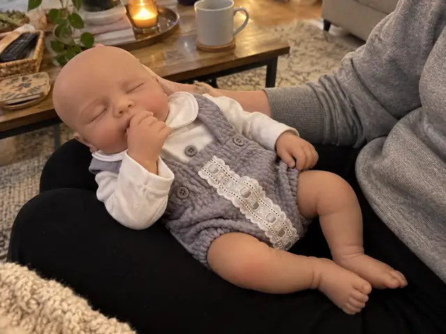 Photograph of evie in a home setting